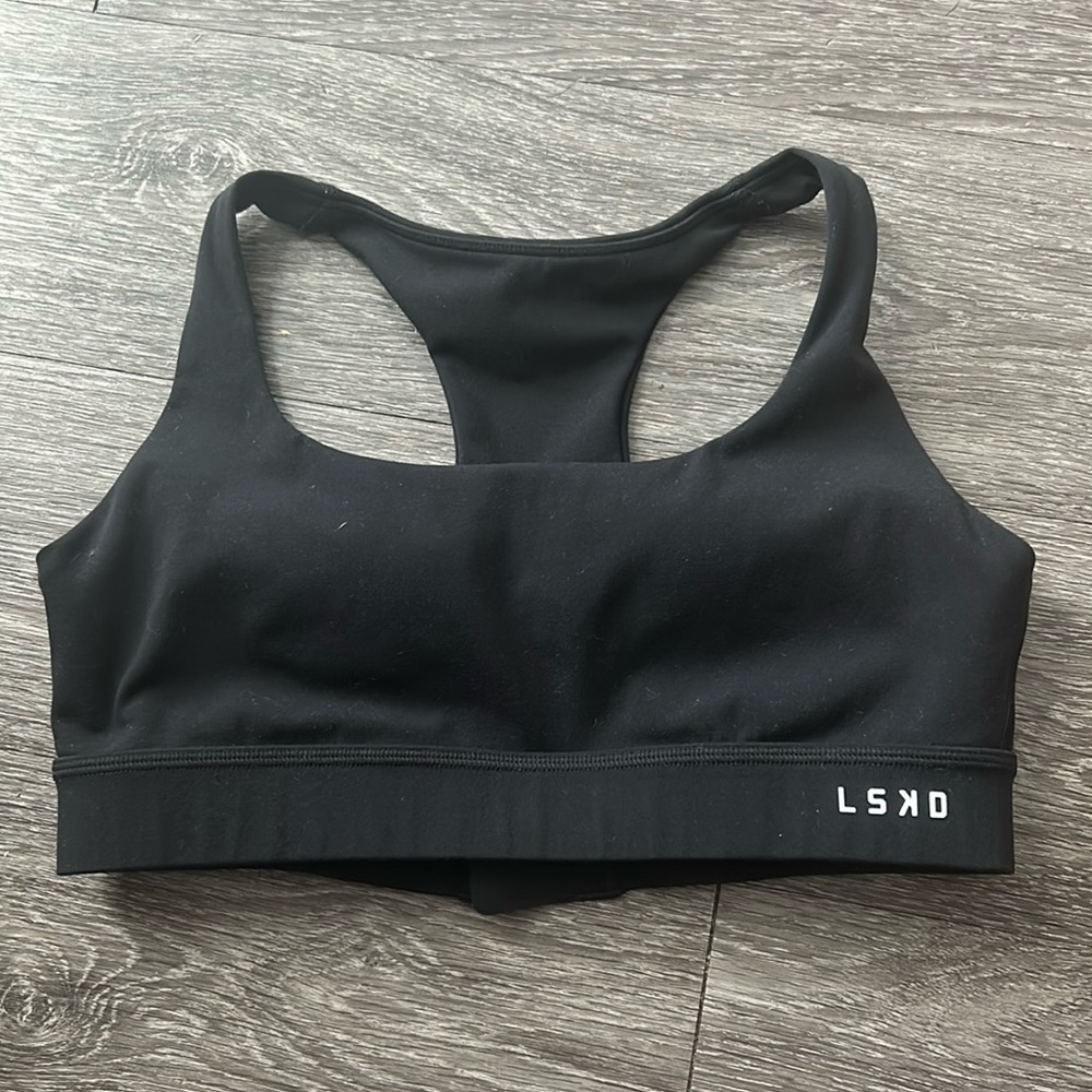 LSKD Black Racerback Sports Bra